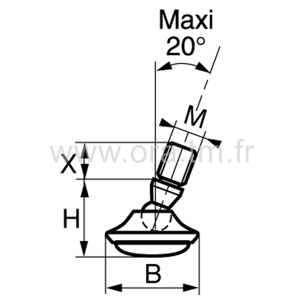 VRO - VERIN ORIENTABLE - BASE CONIQUE